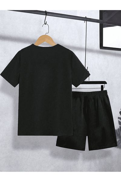 Frisson Unisex Cotton Crew Neck Comfortable T-Shirt / Shorts Set "Healing" Printed