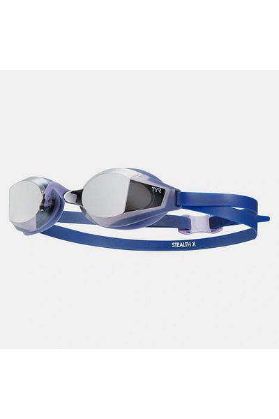 TYR Stealth-X Race Mirrored Racing Goggles (Smoke/Blue)