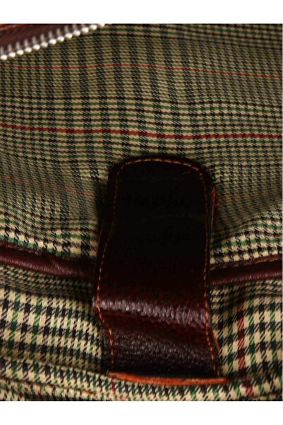 TORTOISE حقيبة كمبيوتر محمول جلدية مع قفل بإبزيم