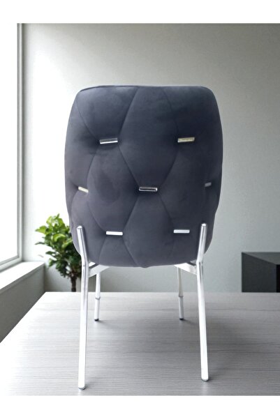 NUNKA HOME Açelya Silver 6 Kişilik BabyFace Salon & Mutfak Masa Takımı Mdf Lak Panel