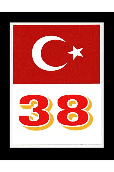 BsElektronik ملصق زجاج أمامي برمز لوحة ترخيص كايسي 38 بعلم تركيا