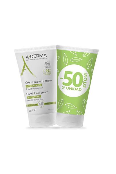 A-DERMA Set crema hidratanta pentru maini si unghii 2 x 50 ml