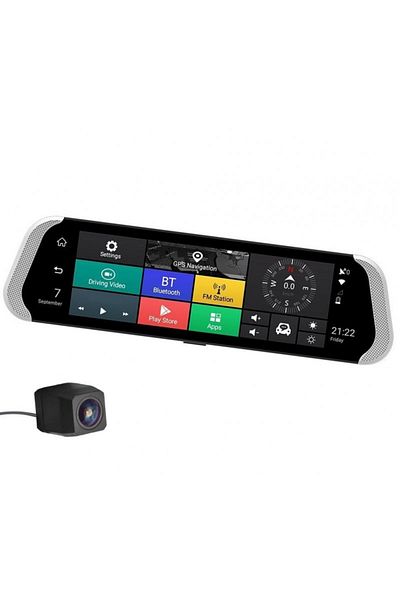 TECHSTAR Car Video Camera Double Mirror, Vodoo 10" MK6735 4G, Android OS, Touchscreen, Navi, Quad Core, 16GB