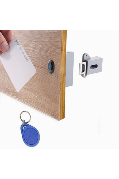 TECHSTAR Încuietoare inteligentă ®, Emid Ic, digitală, discretă, deblocare card RFID, control acces, neagră