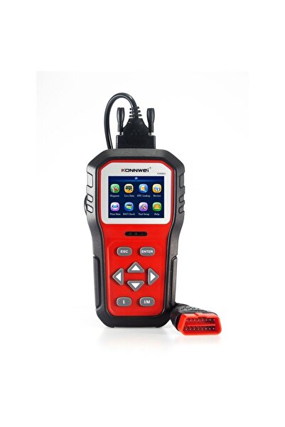 KONNWEİ Diagnosticare OBD2 KONNWEI KW860, Roșu, Afișaj eroare + Descriere, Resetări, Date live, Cadru înghețat, ELM