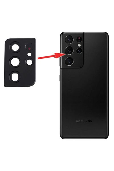 CepteToptan مجموعة كاملة من عدسات الكاميرا Sm Galaxy S21 Ultra G998 مع إطار معدني - (1903) - MKİ5128-1099