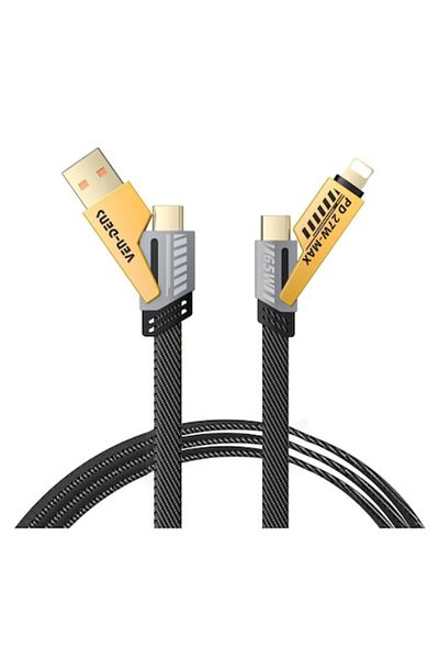 victiny Cablu de date, incarcare rapida 4 in 1, 2 m VICTINY USB-C 65W PD27W Fast Charge, Lightning, Multicol