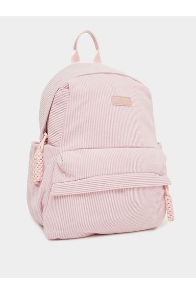 Styli Corduroy Backpack with Patch Detail