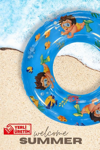 BibKing Children's Sea Ring, Diver Printed Pool Ring Suitable for Girls, Boys, Sea Ring (51 cm 2-4 Years)