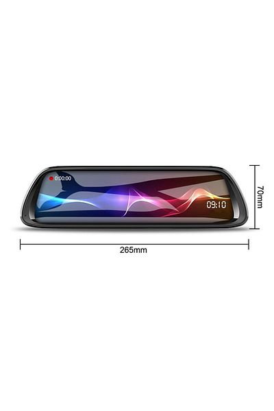 TECHSTAR Car Video Camera Mirror Dual DVR FullHD Techstar® K62, 170° Angle, 10" IPS LED Display, Nightvision,