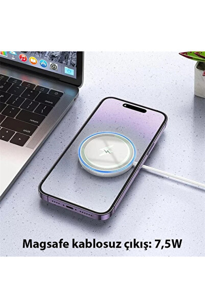 Genel Markalar CW53 15W Magsafe Kablosuz Wireless Stand Hızlı Şarj Cihazı-(5775)