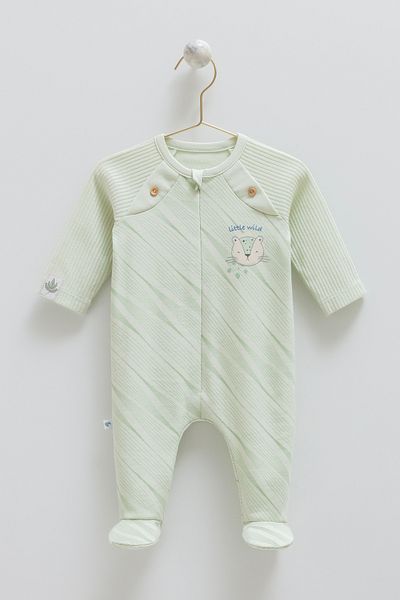 Caramell Baby Rompers Cat Patterned 100% Cotton Interlock Fabric 0-6 Months