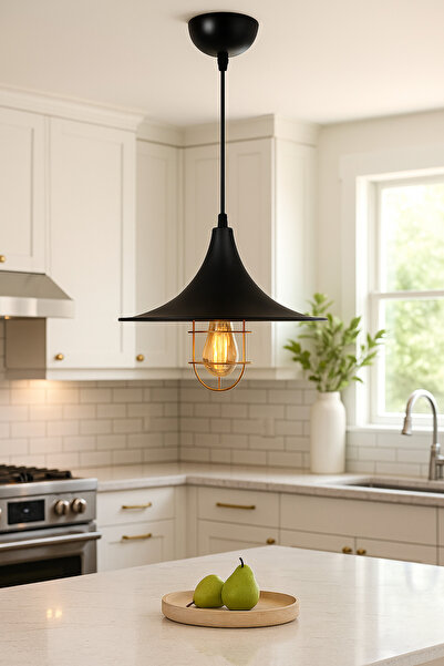 HOMELL Rustik Metal Sarkıt Avize Siyah | Endüstriyel ve Vintage Tavan Aydınla...