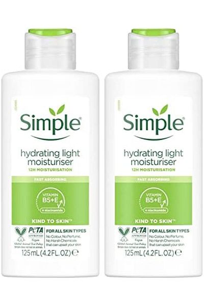 Simple Kind to Skin Hydrating Light Moisturiser, 12h Moisturisation - Pack of 2