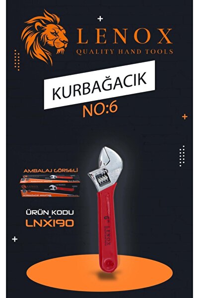 Lenox Tools 6 İnç 150 mm Ayarlanabilir Kurbağacık Anahtar Krom Vanadyum Kompa...