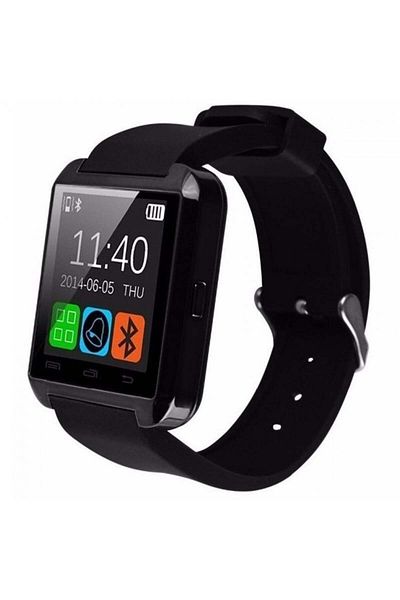TECHSTAR Smartwatch Techstar® U8+, Bluetooth, 1.44inch LCD Screen, Phone Connection, Pedometer, Black
