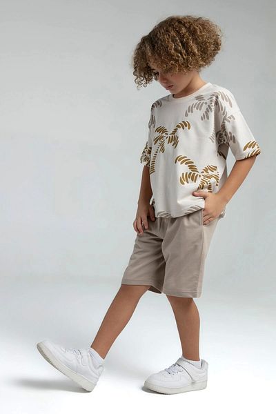 U.S. Polo Assn. Boy's bermyuda set - beige