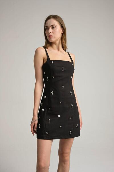 laviess kısa kot elbise