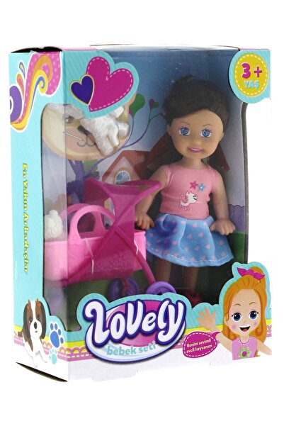 OMZ لعبة فتاة صغيرة، دمية جميلة صغيرة مع سلة وحيوان أليف، مجموعة ألعاب تعليمية