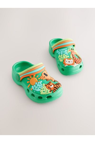 Next Baby Green Safari Patterned Slippers / Sandals