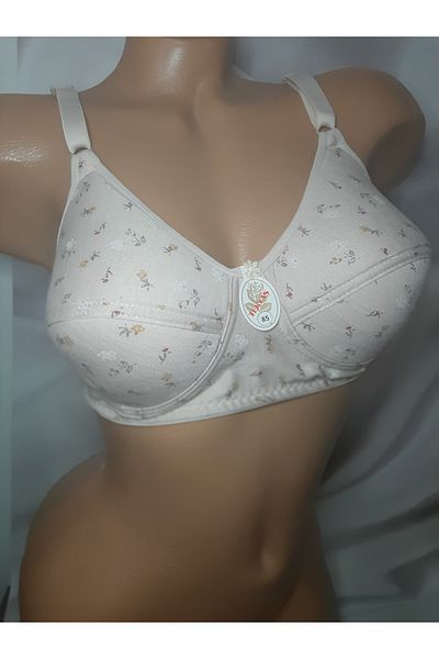 Butik Skin Color Flower Print Women's Padded Unbuttressed Plus Size Bra