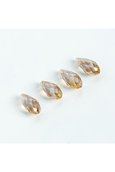 yfhobi 5 Adet- 12 mm Damla Kristal Üstten Delik Cam Boncuk, Şeffaf Janjanlı B...