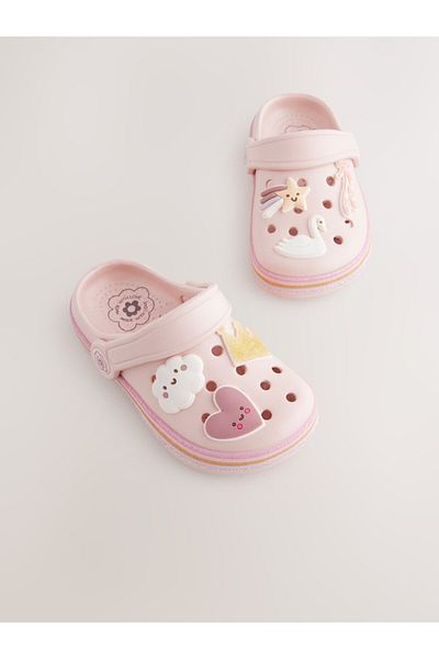 Next Baby Pink Ballerina Patterned Slippers / Sandals