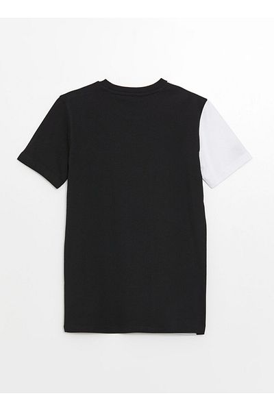 LC Waikiki Lcw Kids Black Crew Neck Printed Short Sleeve Boys T-Shirt