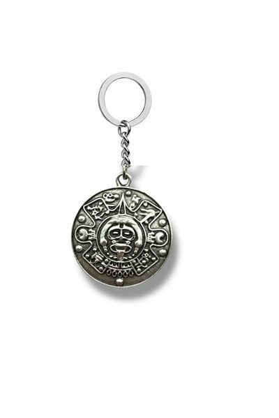 Herşey Nota Mayan Calendar Figured Unisex Keychain – Ancient Civilization and Symbol of Time