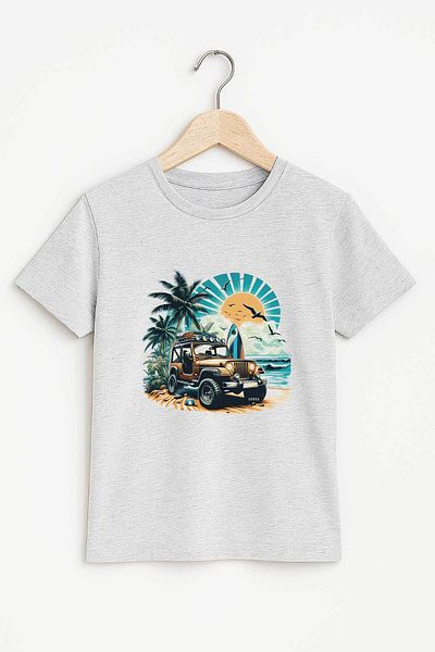 peki baby&kids Well Yaz Men's Single Jersey Summer Jeep Printed T-Shirt 19584