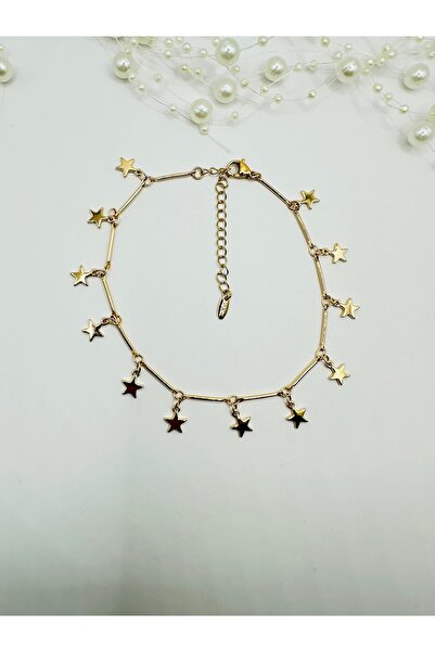 XUPİNGS 316L Çelik Rose Renk Yıldız Detaylı Halhal