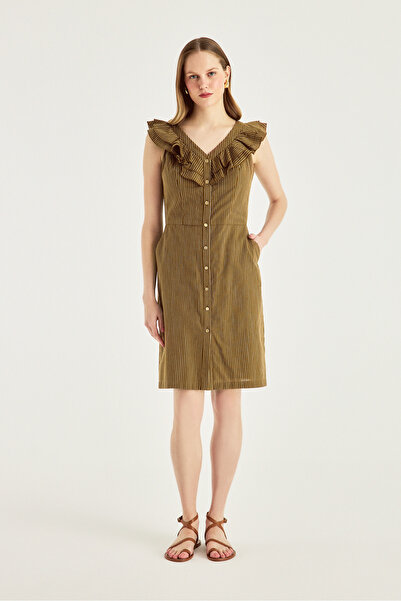 Naramaxx Fırfırlı Diz Boy Çzigili Elbise