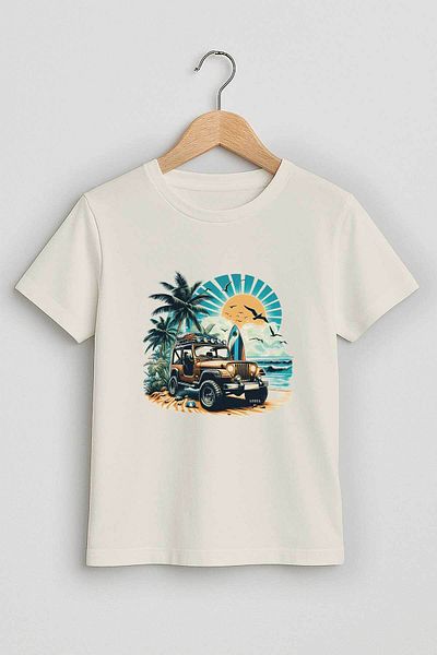 peki baby&kids Well Yaz Men's Single Jersey Summer Jeep Printed T-Shirt 19584