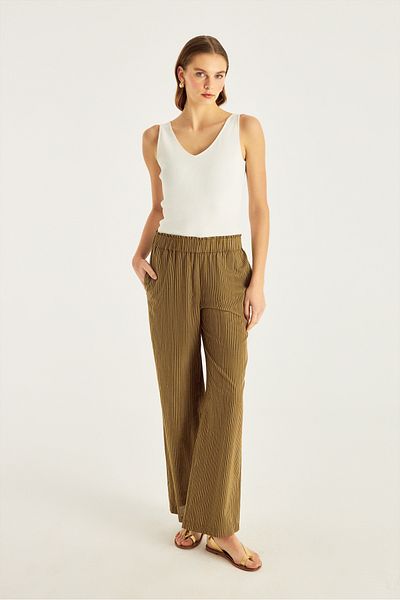 Naramaxx Elastic Waist Striped Trousers