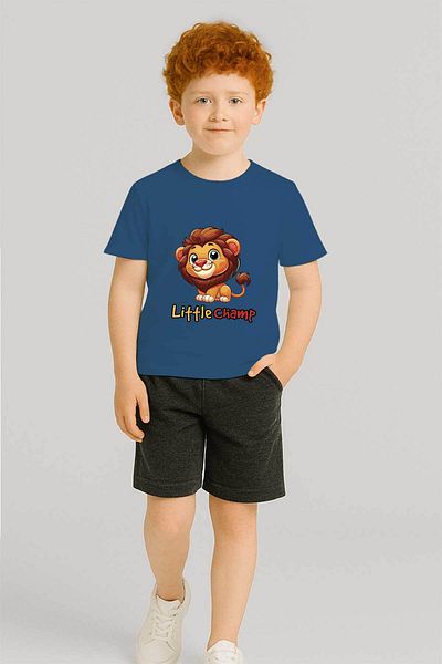 peki baby&kids Bine, băiat, bumbac pieptănat Little Champ Lion Yellow Red Tricou 19587