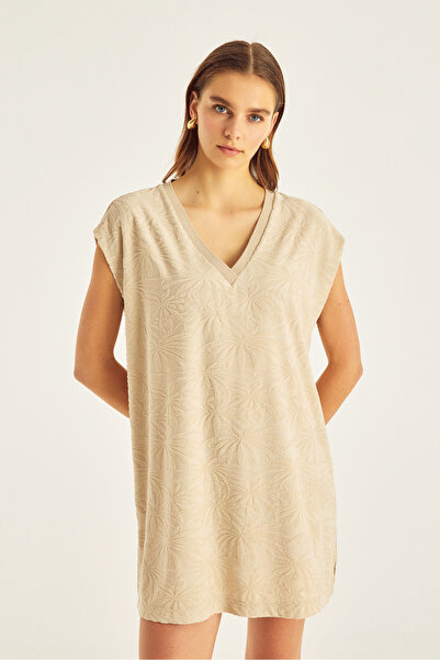 Naramaxx Havlu Kumaş Desenli Plaj Elbise