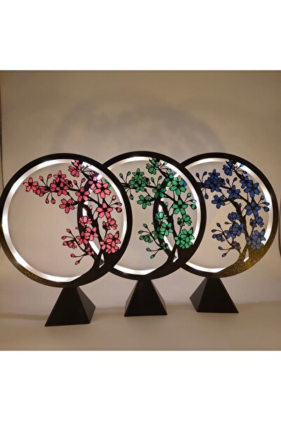 Vaiflagy Store Desenli Led Işıklı Modern Dekoratif Aydınlatma Çember Ring Gece Lambası