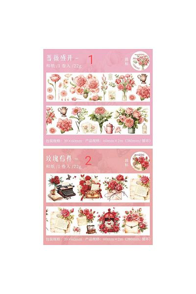 İthal G15-2M Objects and Flower Washi Tape - Number : 1