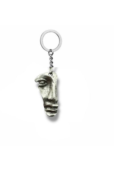 Herşey Nota Unisex Keychain with Half Face Figure – Mysterious and Artistic Design