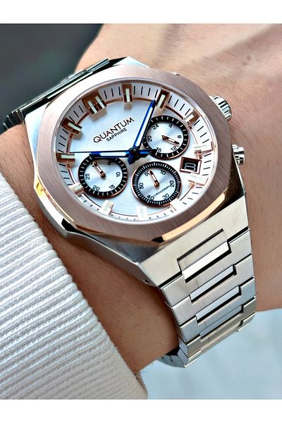 Quantum Function 10 Atm Waterproof Silver-Copper Sapphire Glass Color Men Wristwatch 1121S.530Mr