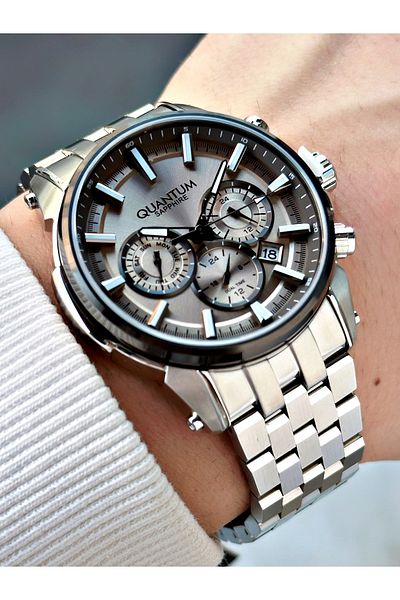 Quantum Function 24 Months Guarantee Gray Color Sapphire Glass Color Men's Wrist Watch 1176.340Mr