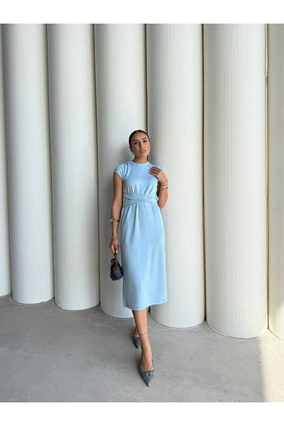 Friday Mood Rochie midi de bază cu detaliu de curea pentru damă