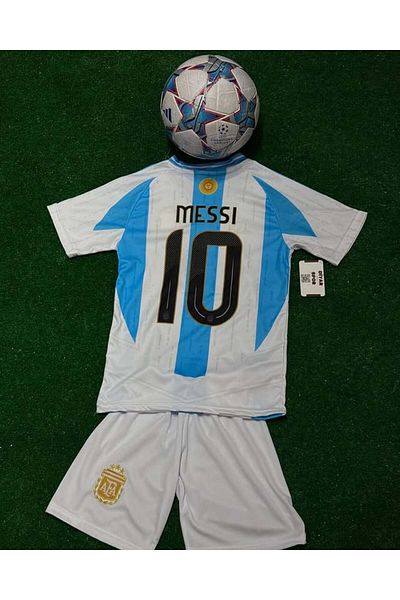 Lion Spor Argentina Messi Blue Striker Cupa Mondială Set de 4 tricouri de fotbal pentru copii56246424646