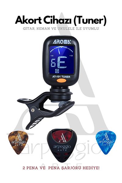 arpeggio ARTE Aroma At-101 Digital Tuner |   Clip-On Tuner Compatible with Guitar, Ukulele, Violin and Binding