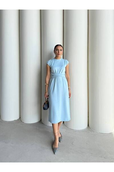 Friday Mood Rochie midi de bază cu detaliu de curea pentru damă