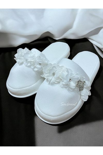 SavBrand Laser Stone Bridal Slippers – Special Design for Wedding and Preparation