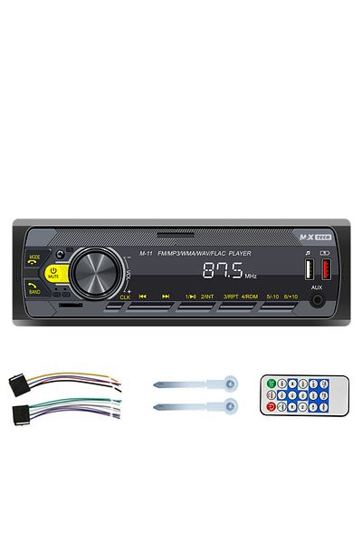 MaxTech Radio mp3 Player, Car Cassette Player with Remote Control 1 Din, Bluetooth Functions, CardSD, 2x USB, Auxiliary
