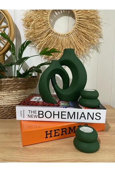 Porselian vază iepurel iubitor, set suport pentru lumânări