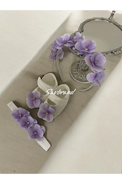 SavBrand Stylish Mother Baby Photo Shoot Set Adjustable Crown & Bandana & Booties
