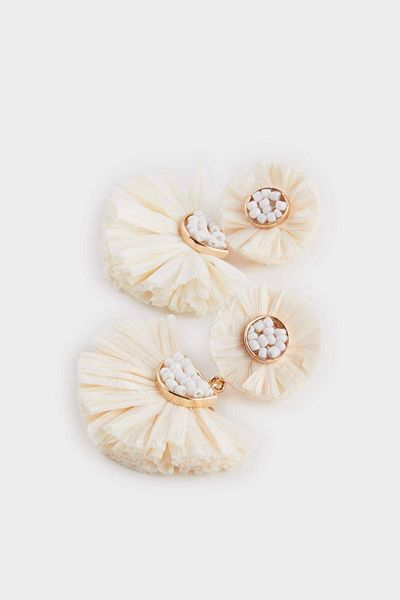 DeFacto Women's Straw Detailed Earrings F0835Axns
